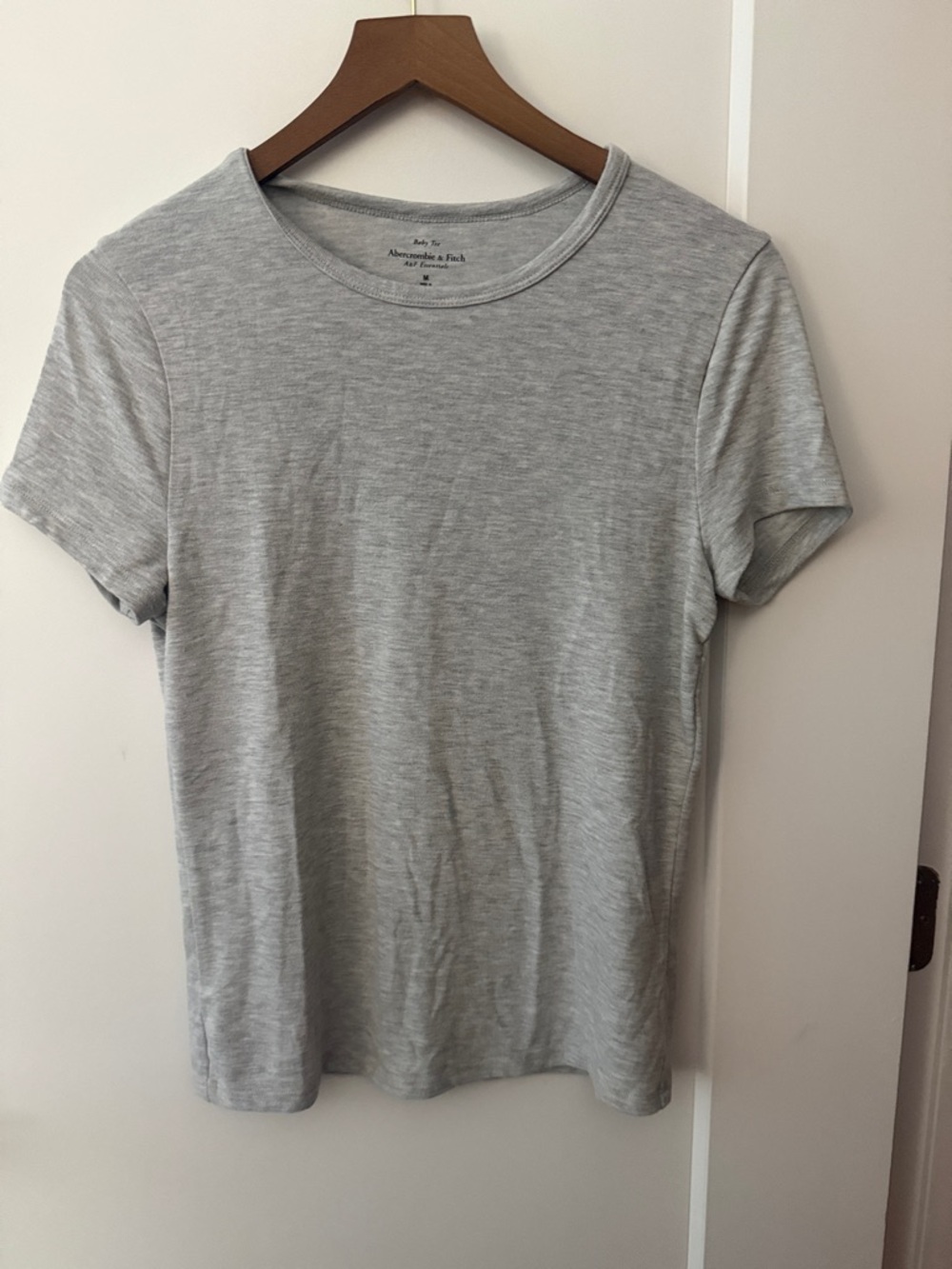 Abercrombie & Fitch Women's Short-Sleeve Crewneck Tee - Light Gray